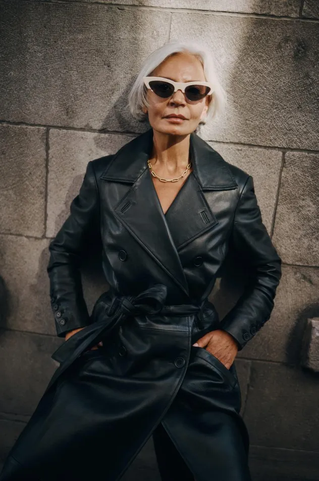 Women ERMA Leather Trench Coat Black LAMARQUE Trench Coats Women ERMA Leather Trench Coat Black LAMARQUE Trench Coats