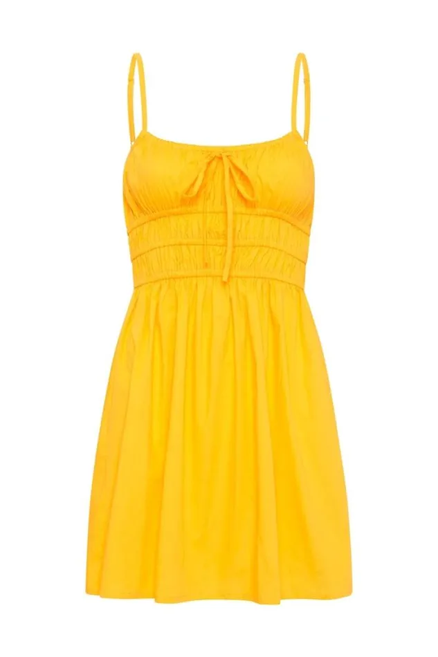 Women Faithfull The Brand Dresses Alboa Mini Dress Citrus 8211 Final Sale