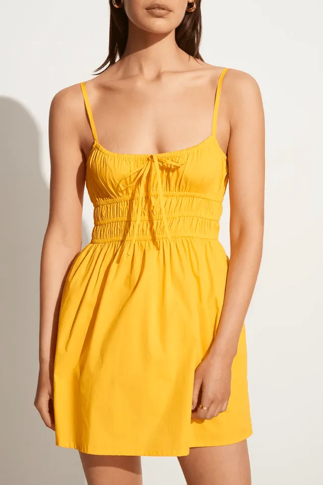 Women Faithfull The Brand Dresses Alboa Mini Dress Citrus 8211 Final Sale
