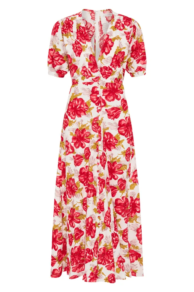 Women Faithfull The Brand Dresses Bellavista Midi Dress Isadora Floral Red