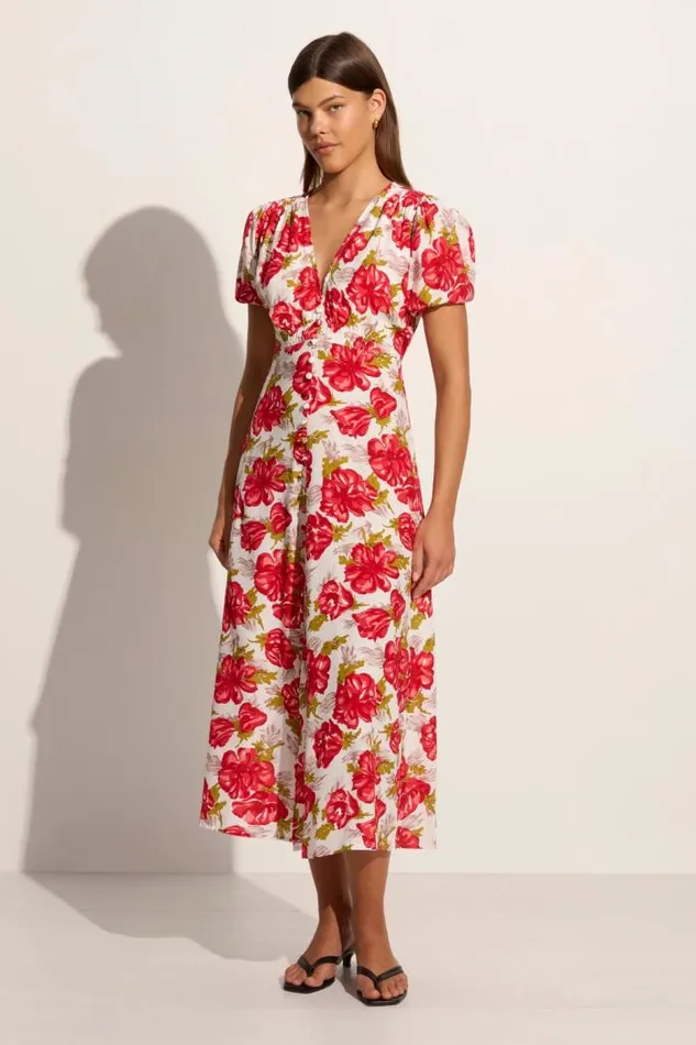Women Faithfull The Brand Dresses Bellavista Midi Dress Isadora Floral Red