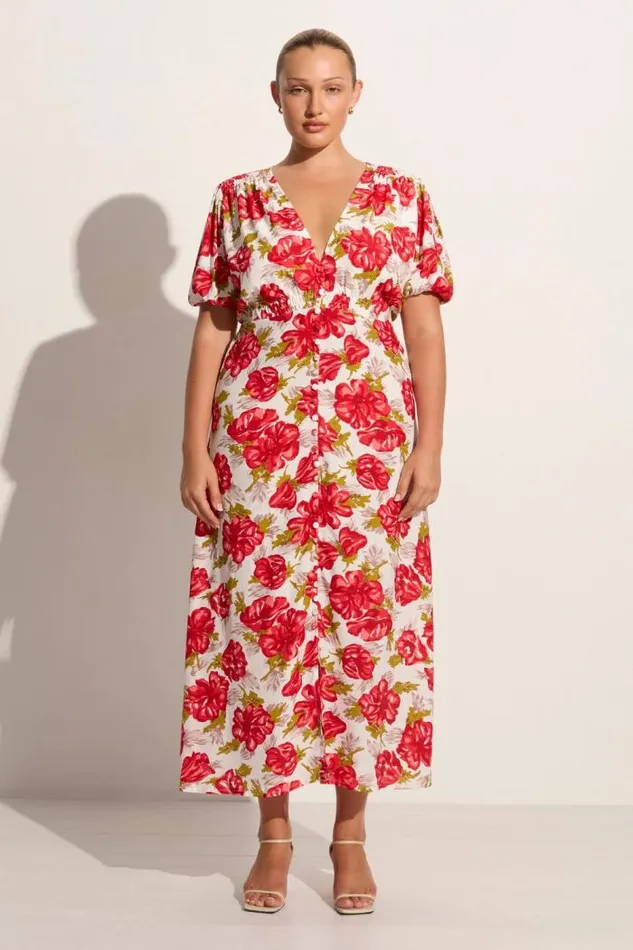 Women Faithfull The Brand Dresses Bellavista Midi Dress Isadora Floral Red