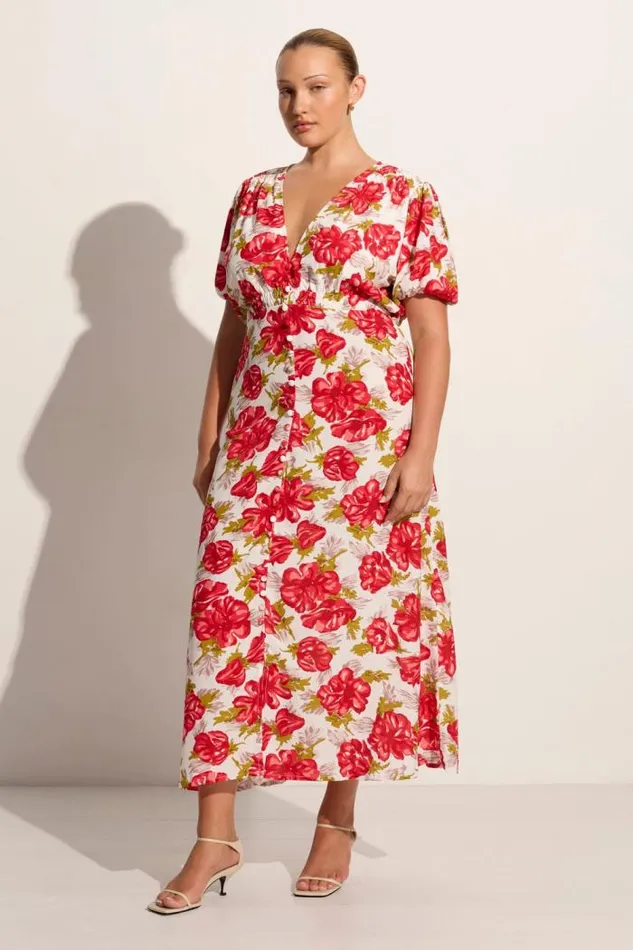 Women Faithfull The Brand Dresses Bellavista Midi Dress Isadora Floral Red