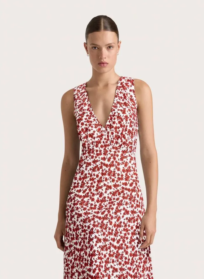 Women Faithfull The Brand Dresses Jardin Midi Dress Leilani Red