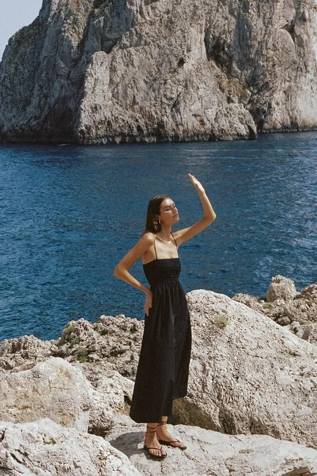 Women Faithfull The Brand Dresses Marieka Midi Dress Black 8211 Final Sale