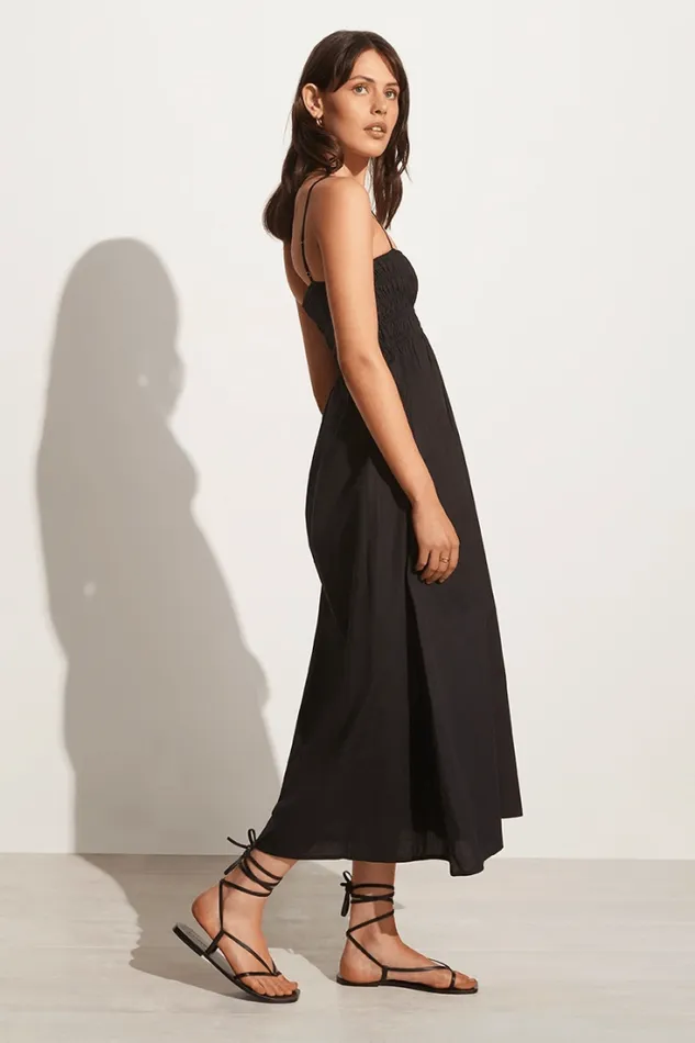 Women Faithfull The Brand Dresses Marieka Midi Dress Black 8211 Final Sale