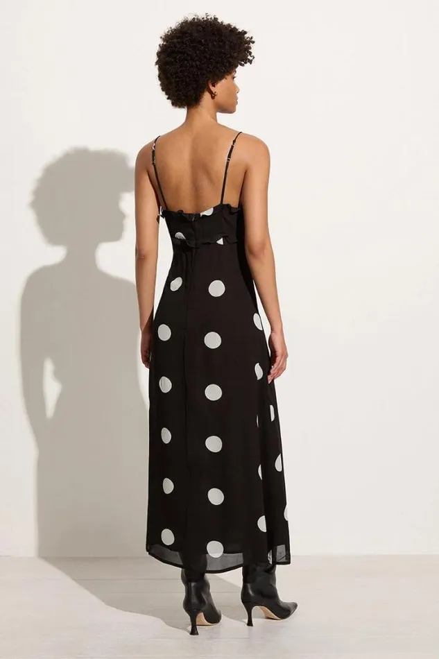 Women Faithfull The Brand Dresses Maye Midi Dress Veia Polka Dot Chocolate