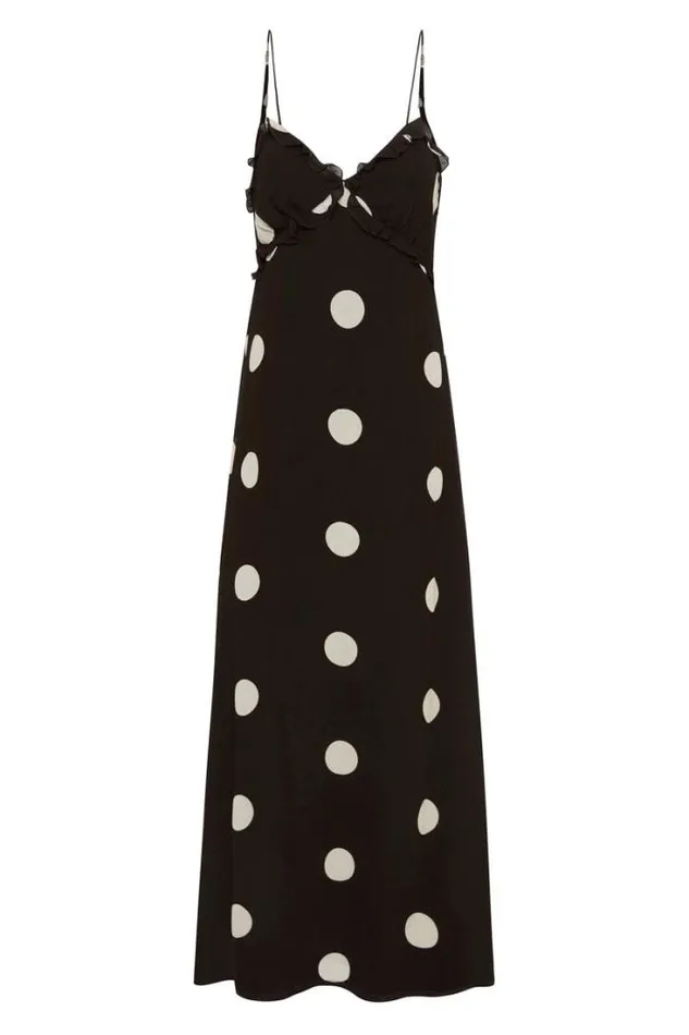 Women Faithfull The Brand Dresses Maye Midi Dress Veia Polka Dot Chocolate