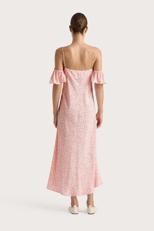 Women Faithfull The Brand Dresses Menton Midi Dress Calla Vermillion