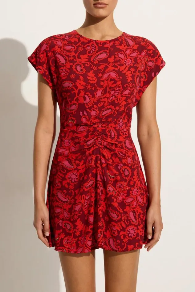 Women Faithfull The Brand Mini Dresses Celestina Mini Dress Selcetta Paisley Red
