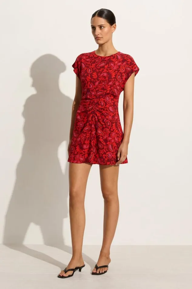 Women Faithfull The Brand Mini Dresses Celestina Mini Dress Selcetta Paisley Red