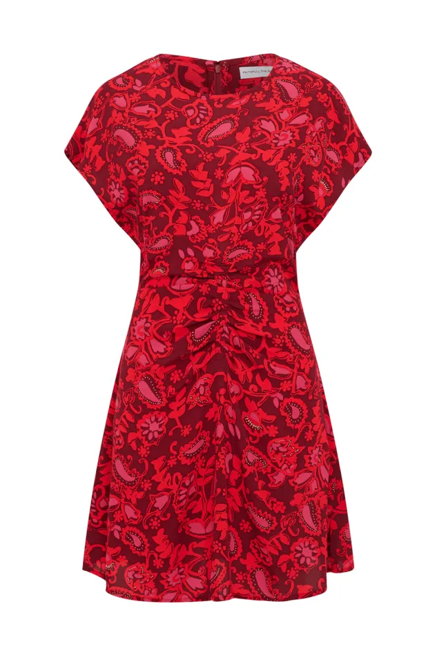 Women Faithfull The Brand Mini Dresses Celestina Mini Dress Selcetta Paisley Red