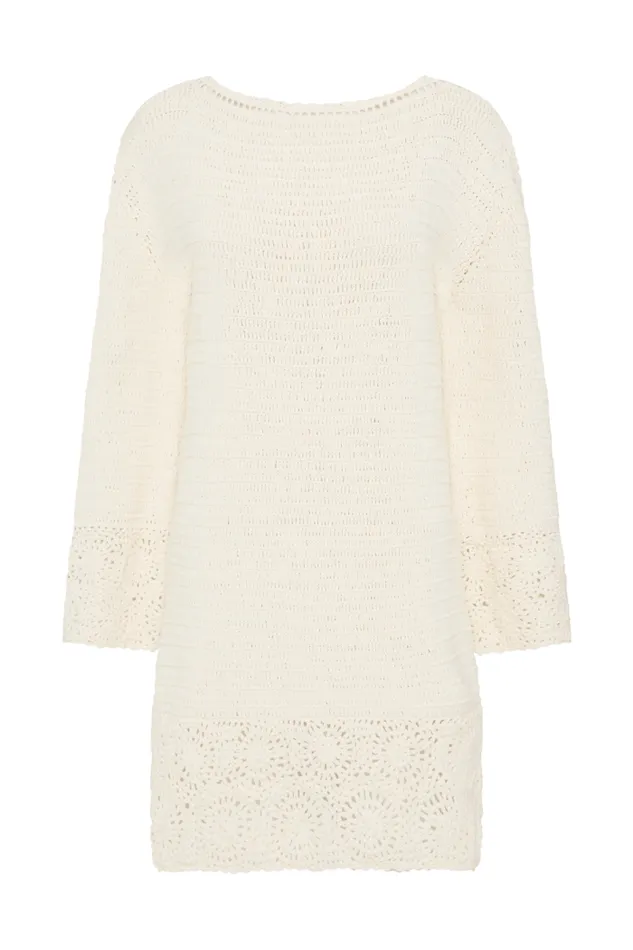 Women Faithfull The Brand Mini Dresses Ruia Handmade Crochet Dress Off White