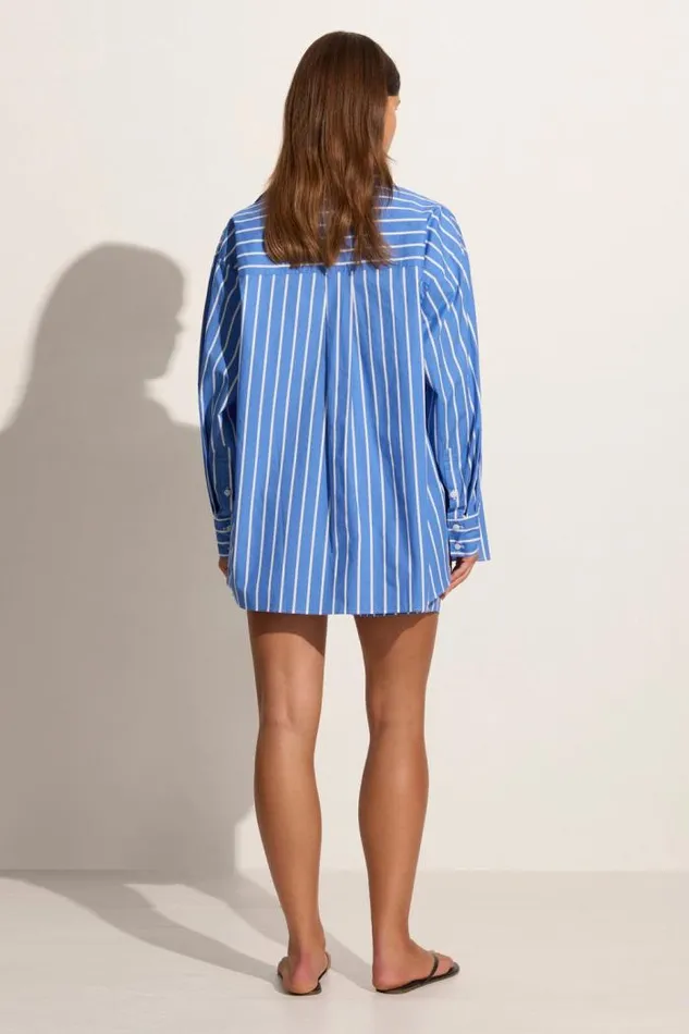Women Faithfull The Brand Skirts and Shorts Elva Short Adia Stripe Ocean Blue