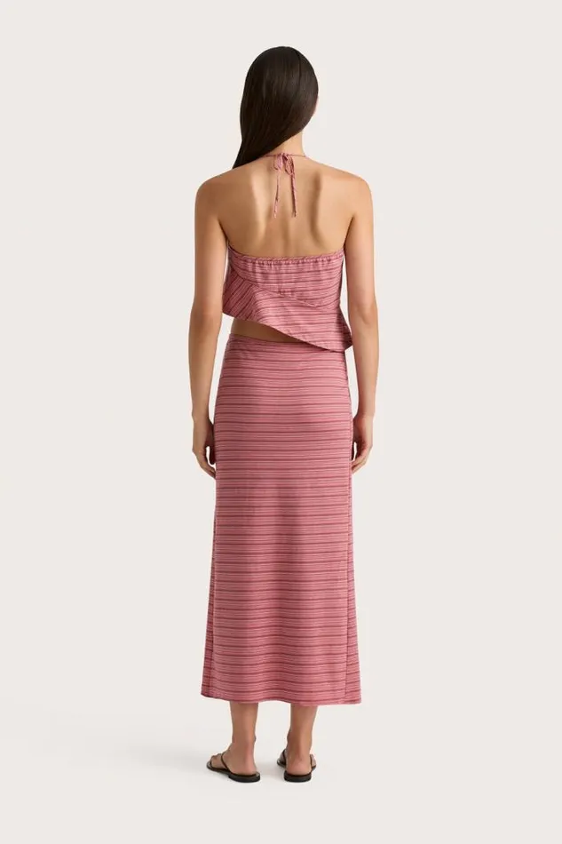 Women Faithfull The Brand Skirts and Shorts Maceio Midi Skirt Vermillion Stripe