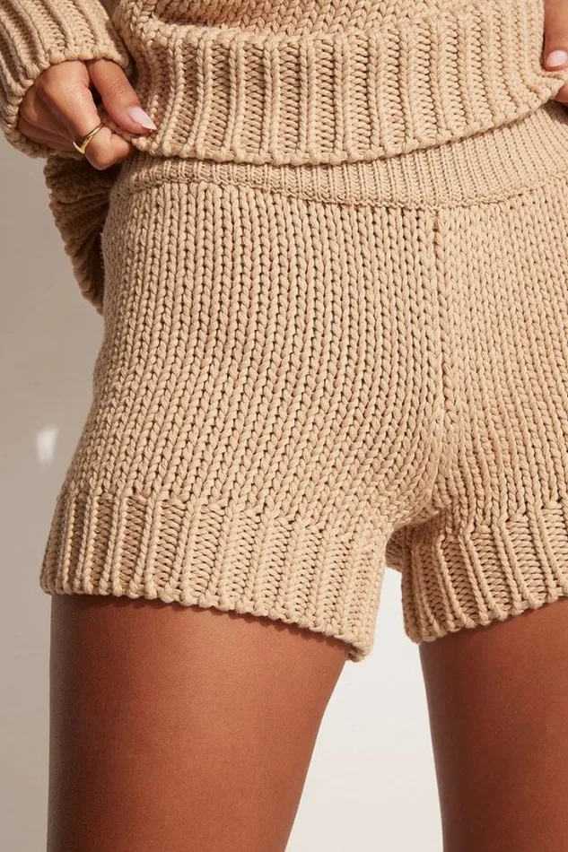Women Faithfull The Brand Skirts and Shorts Myles Knit Shorts Cream 8211 Final Sale