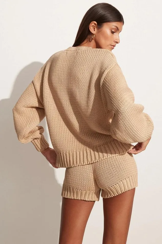 Women Faithfull The Brand Skirts and Shorts Myles Knit Shorts Cream 8211 Final Sale