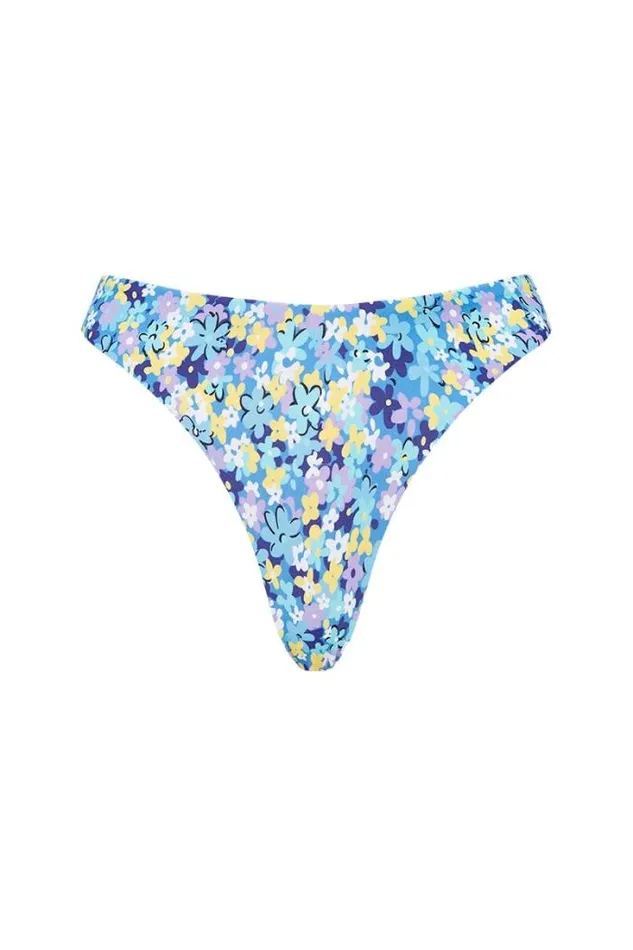 Women Faithfull The Brand Swim Aquarius Bikini Bottoms Cala Nica Floral Blue Exclusive