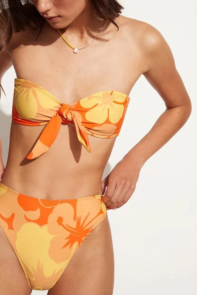 Women Faithfull The Brand Swim Oceania Bikini Bottoms Surfs Up Floral Print 8211 Final Sale