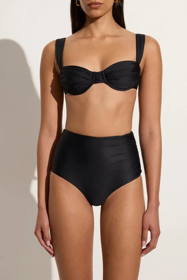 Women Faithfull The Brand Swim Sol Bikini Top Black