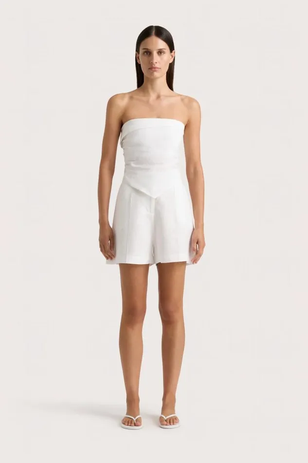 Women Faithfull The Brand Tops Antibes Strapless Top White