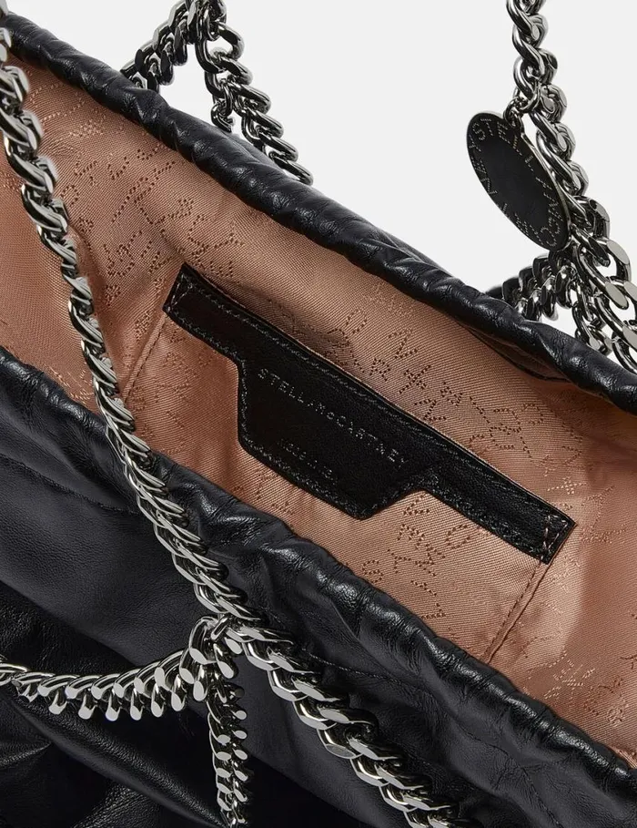 Women Falabella Chain Cage Tote Bag Pitch Black Stella McCartney TopHandle Bags Women Falabella Chain Cage Tote Bag Pitch Black Stella McCartney TopHandle Bags