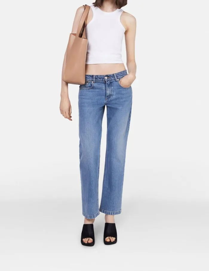 Women Falabella Chain Light Wash Cropped Jeans Charcoal Grey Stella McCartney Pants And Shorts Women Falabella Chain Light Wash Cropped Jeans Charcoal Grey Stella McCartney Pants And Shorts