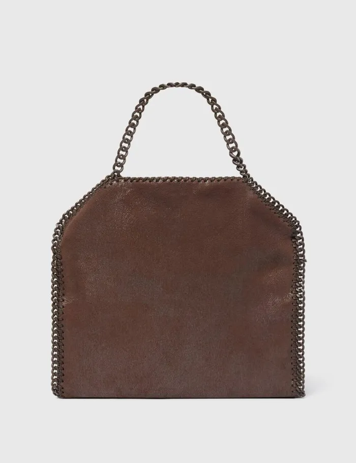 Women Falabella FoldOver Enamel Tote Bag Mahogany Stella McCartney Tote Bags