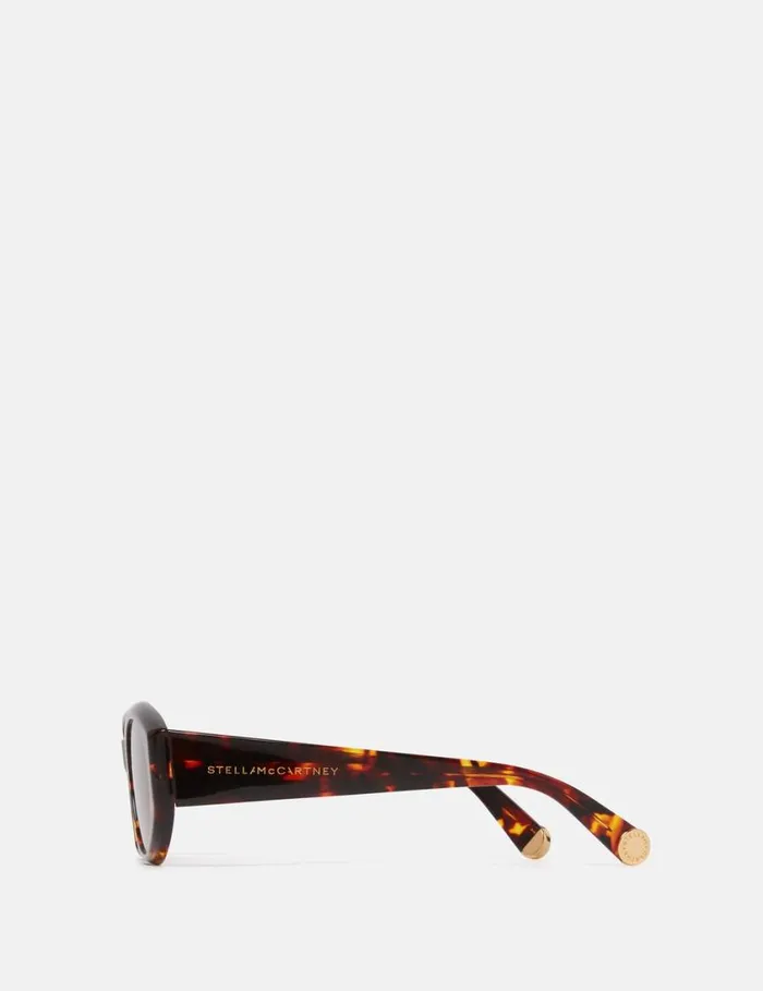 Women Falabella Oval Sunglasses Glossy Dark Havana Stella McCartney Sunglasses Women Falabella Oval Sunglasses Glossy Dark Havana Stella McCartney Sunglasses