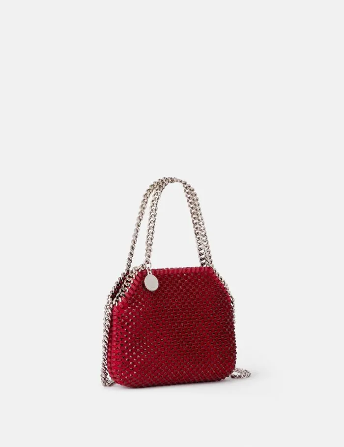 Women Falabella Tiny Crystal Tote Bag Ruby Red Stella McCartney Mini Bags And Clutches