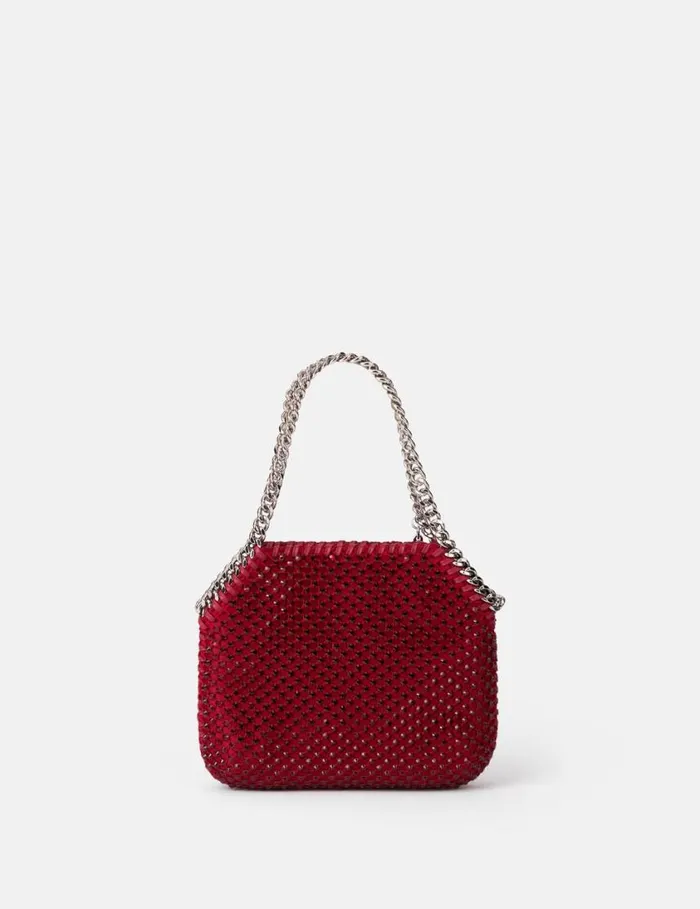 Women Falabella Tiny Crystal Tote Bag Ruby Red Stella McCartney Mini Bags And Clutches
