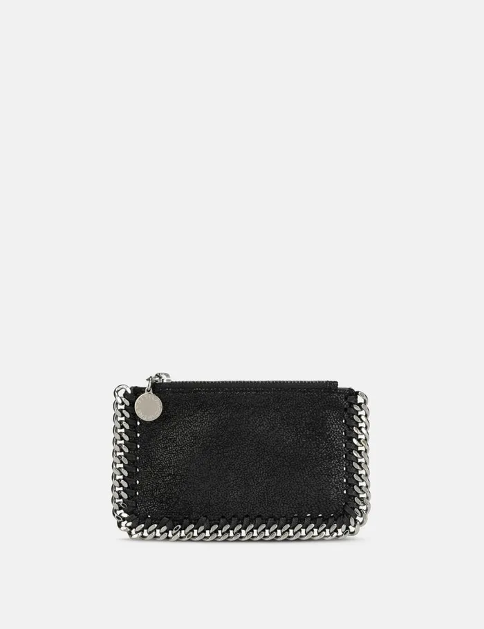 Women Falabella Zipper Cardholder Black Stella McCartney Iconic Falabella