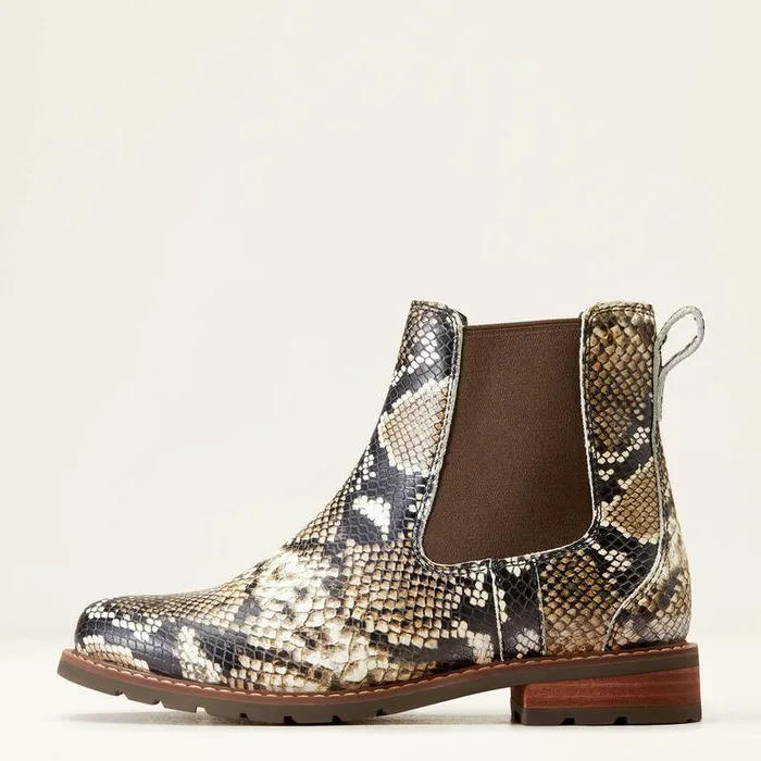 Women Fashion Boots Ariat Wexford Chelsea Boot Snake Print