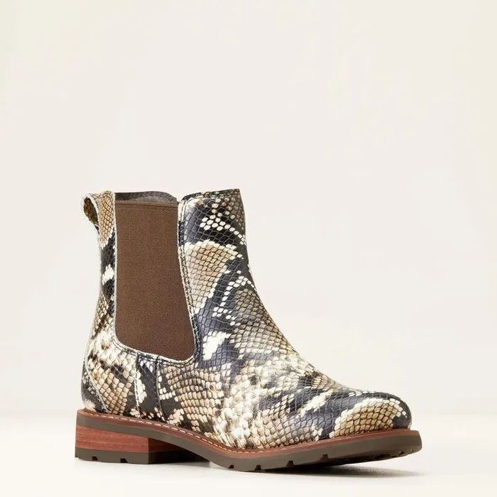 Women Fashion Boots Ariat Wexford Chelsea Boot Snake Print