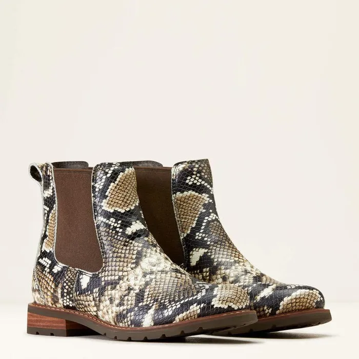 Women Fashion Boots Ariat Wexford Chelsea Boot Snake Print