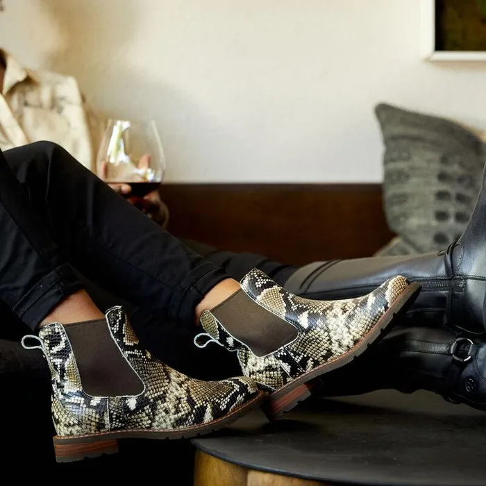 Women Fashion Boots Ariat Wexford Chelsea Boot Snake Print