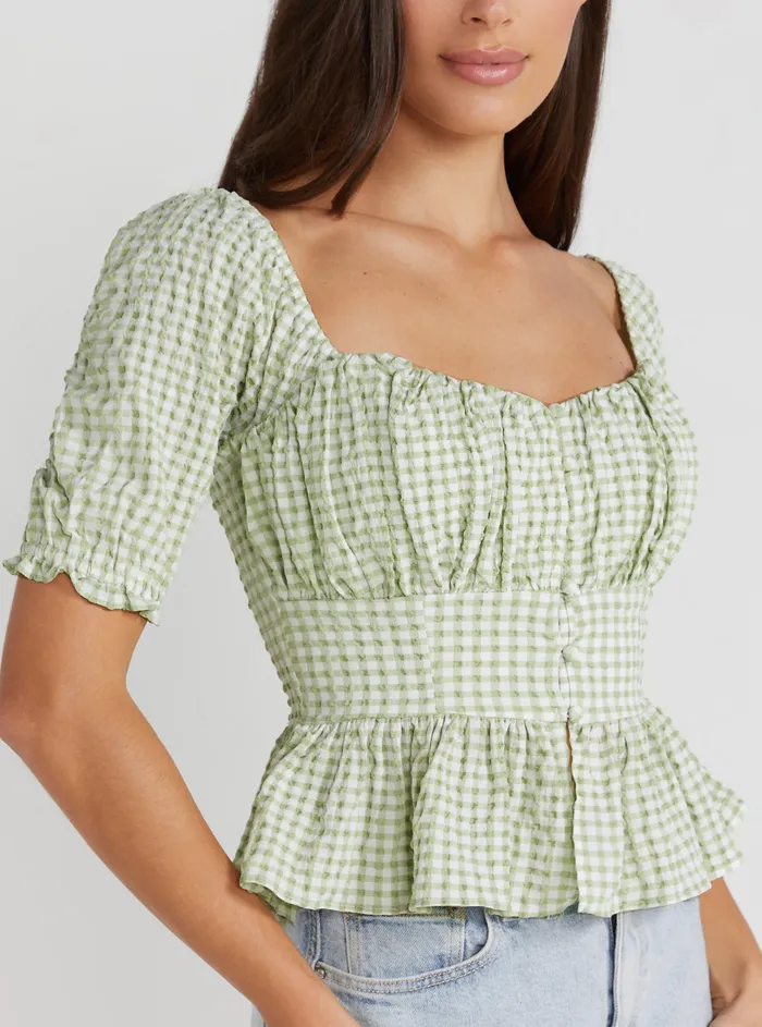 Women Fashion Tops GUESS Green Meri Top Women Fashion Tops GUESS Green Meri Top