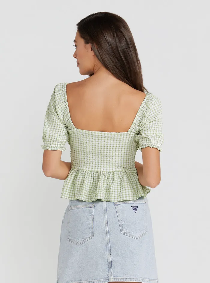 Women Fashion Tops GUESS Green Meri Top Women Fashion Tops GUESS Green Meri Top