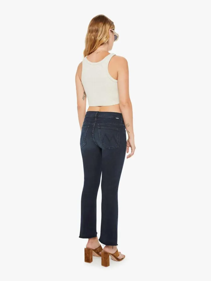 Women Flare Mother Denim PETITES The Lil039 Insider Crop Step Fray Black