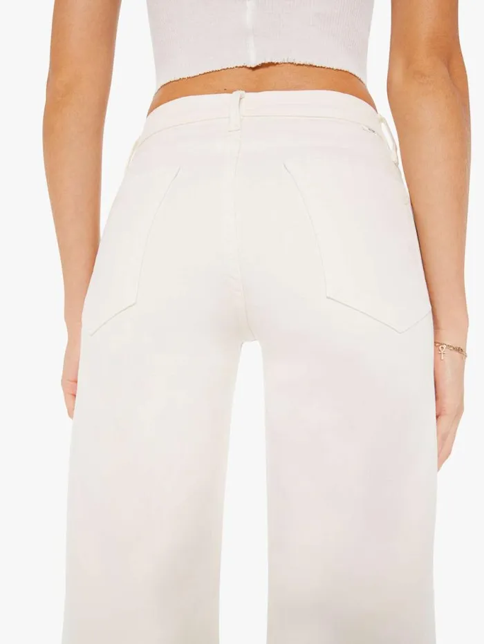 Women Flare Mother Denim The Twister Skimp Cream