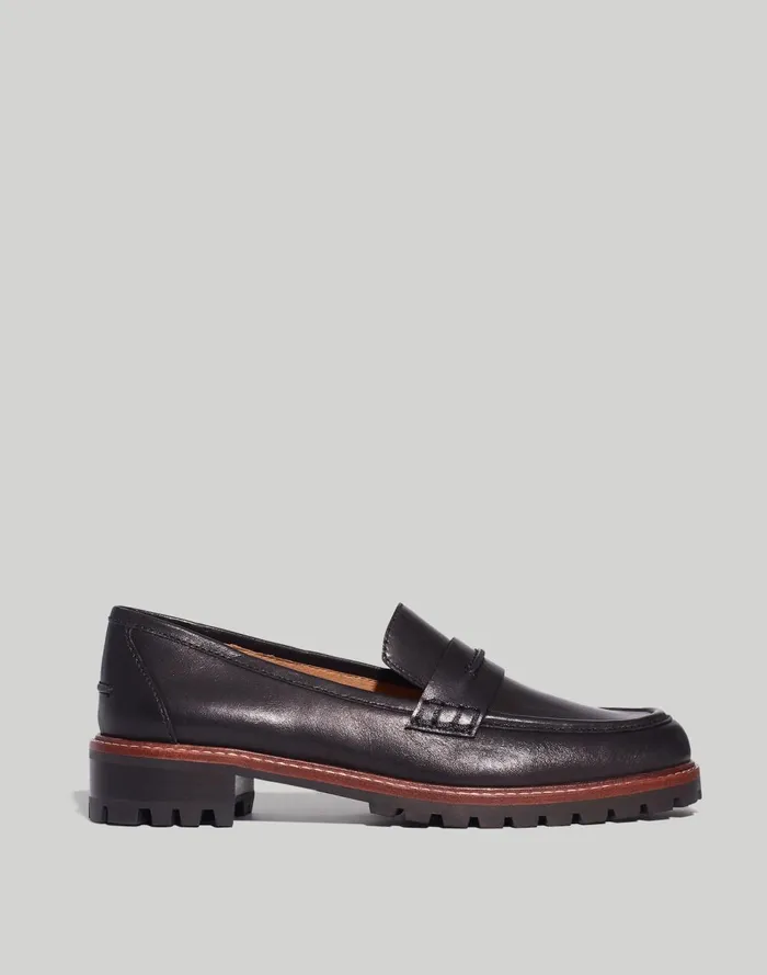 Women Flats and Loafers Madewell The Corinne Lugsole Loafer True Black