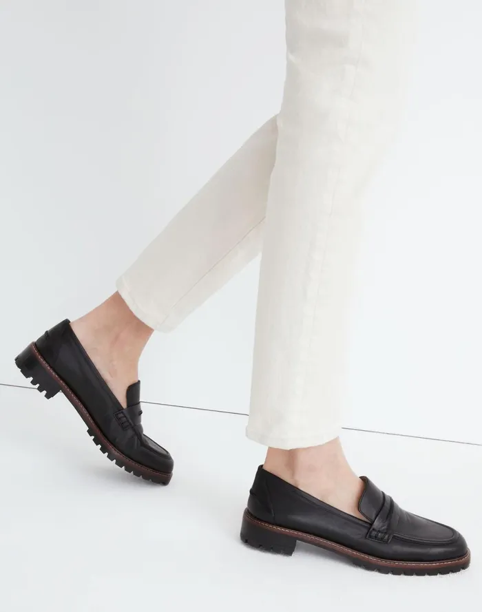 Women Flats and Loafers Madewell The Corinne Lugsole Loafer True Black
