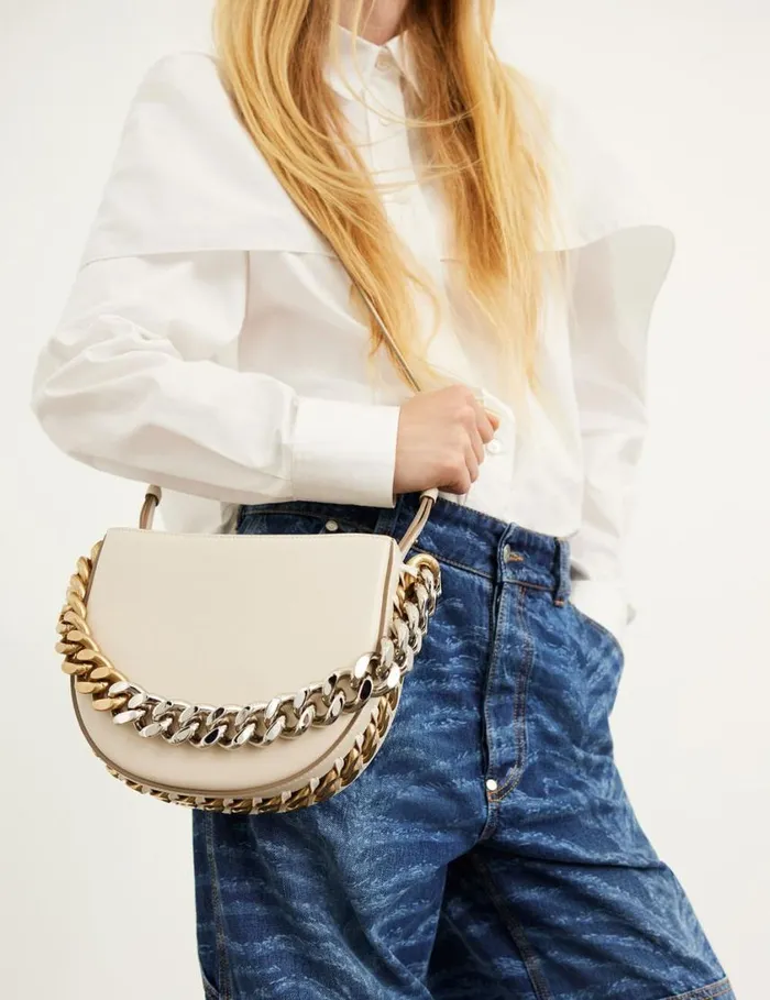 Women Frayme Small Shoulder Bag Pure White Stella McCartney Mini Bags And Clutches Women Frayme Small Shoulder Bag Pure White Stella McCartney Mini Bags And Clutches