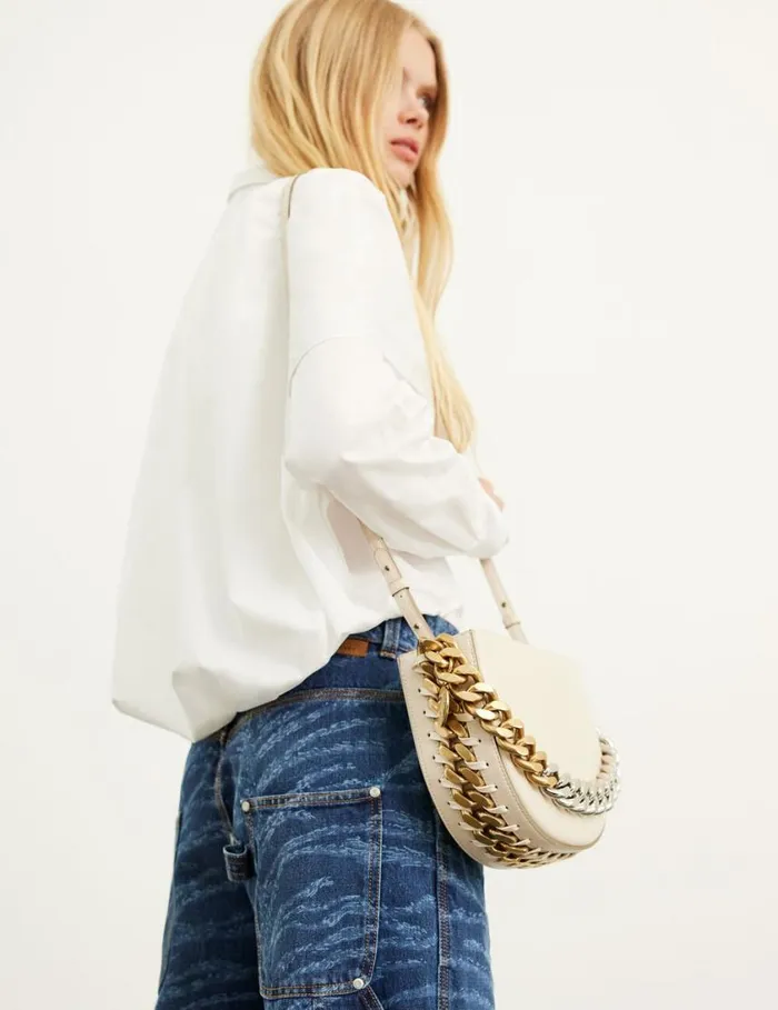 Women Frayme Small Shoulder Bag Pure White Stella McCartney Mini Bags And Clutches Women Frayme Small Shoulder Bag Pure White Stella McCartney Mini Bags And Clutches