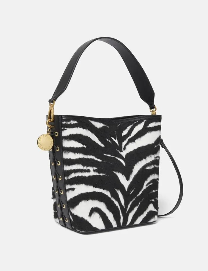 Women Frayme Tiger Pattern Tote Bag Black And White Stella McCartney TopHandle Bags Women Frayme Tiger Pattern Tote Bag Black And White Stella McCartney TopHandle Bags