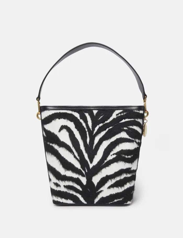 Women Frayme Tiger Pattern Tote Bag Black And White Stella McCartney TopHandle Bags Women Frayme Tiger Pattern Tote Bag Black And White Stella McCartney TopHandle Bags