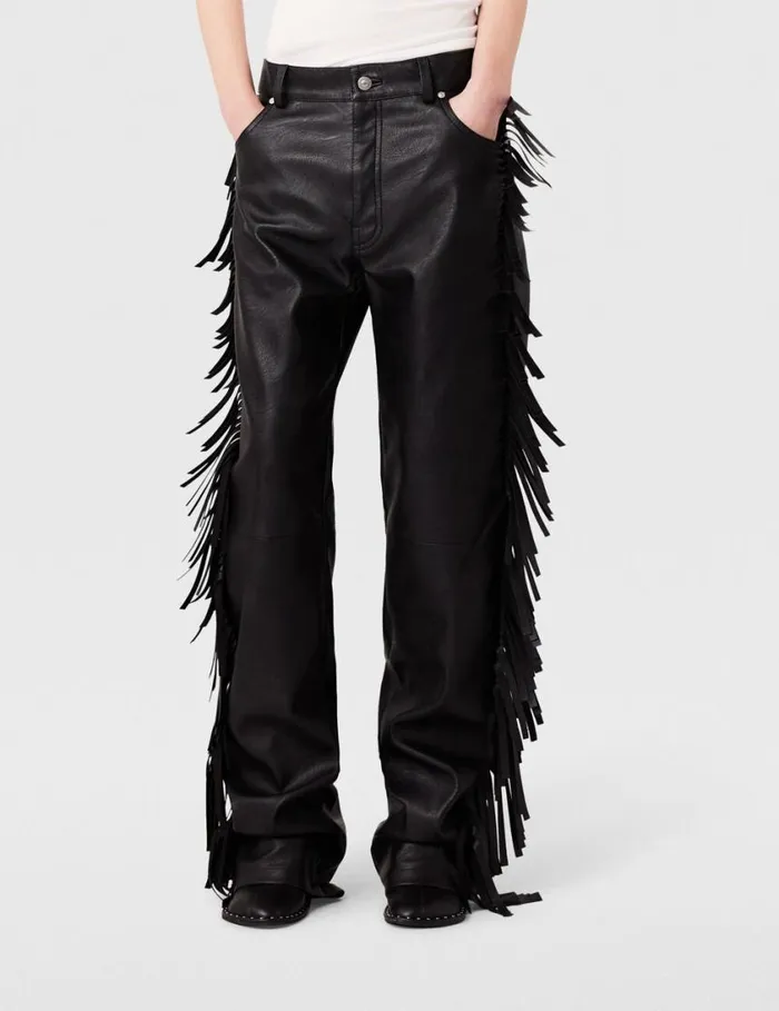 Women Fringe Alter Mat Trousers Midnight Black Stella McCartney Pants And Shorts