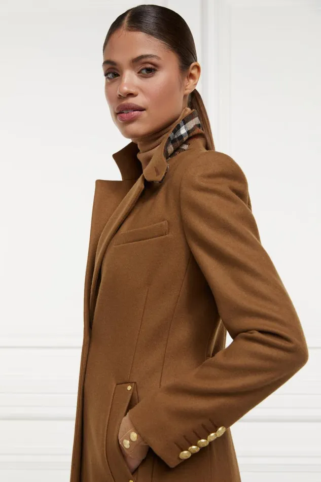 Women Full Length Regency Coat Dark Camel Holland Cooper Tailoring