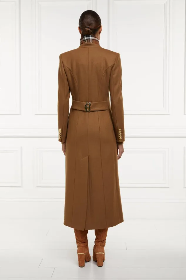 Women Full Length Regency Coat Dark Camel Holland Cooper Tailoring