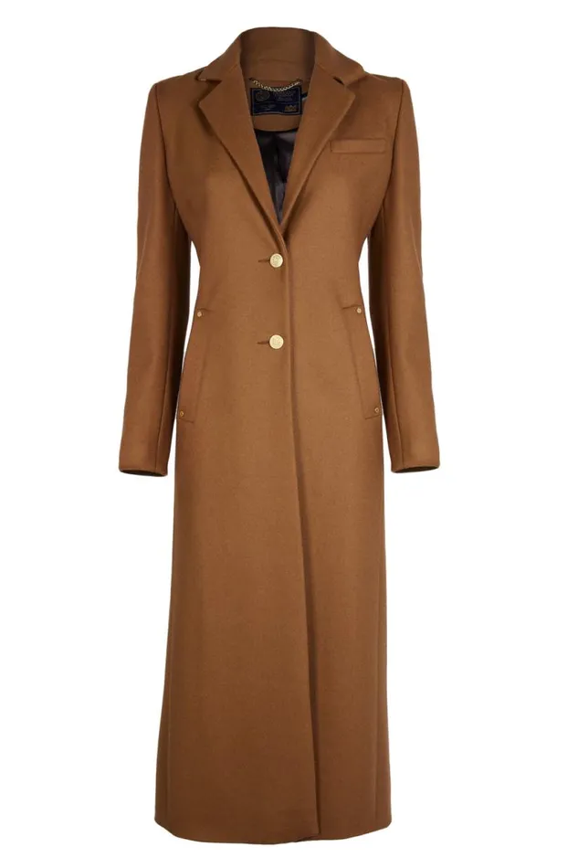 Women Full Length Regency Coat Dark Camel Holland Cooper Tailoring